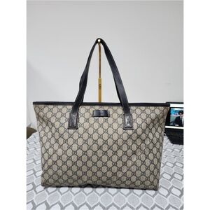 Gucci Medium GG Supreme Joy Tote Bag Grey/Deep Navy Blue